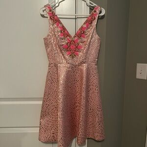 Lilly Pulitzer Pink Dress with Gold Accents